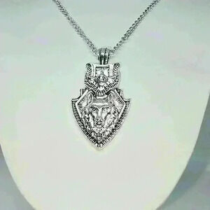NWOT Eagle Wolf Shield Necklace
